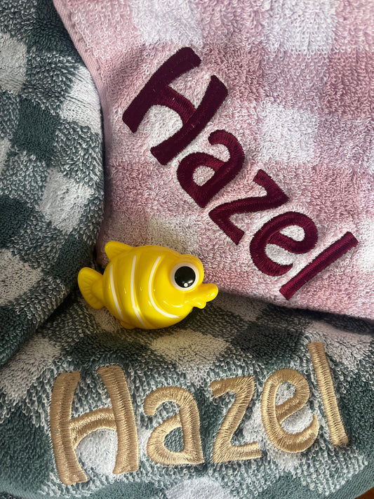 Personalised Checkered Name Towels